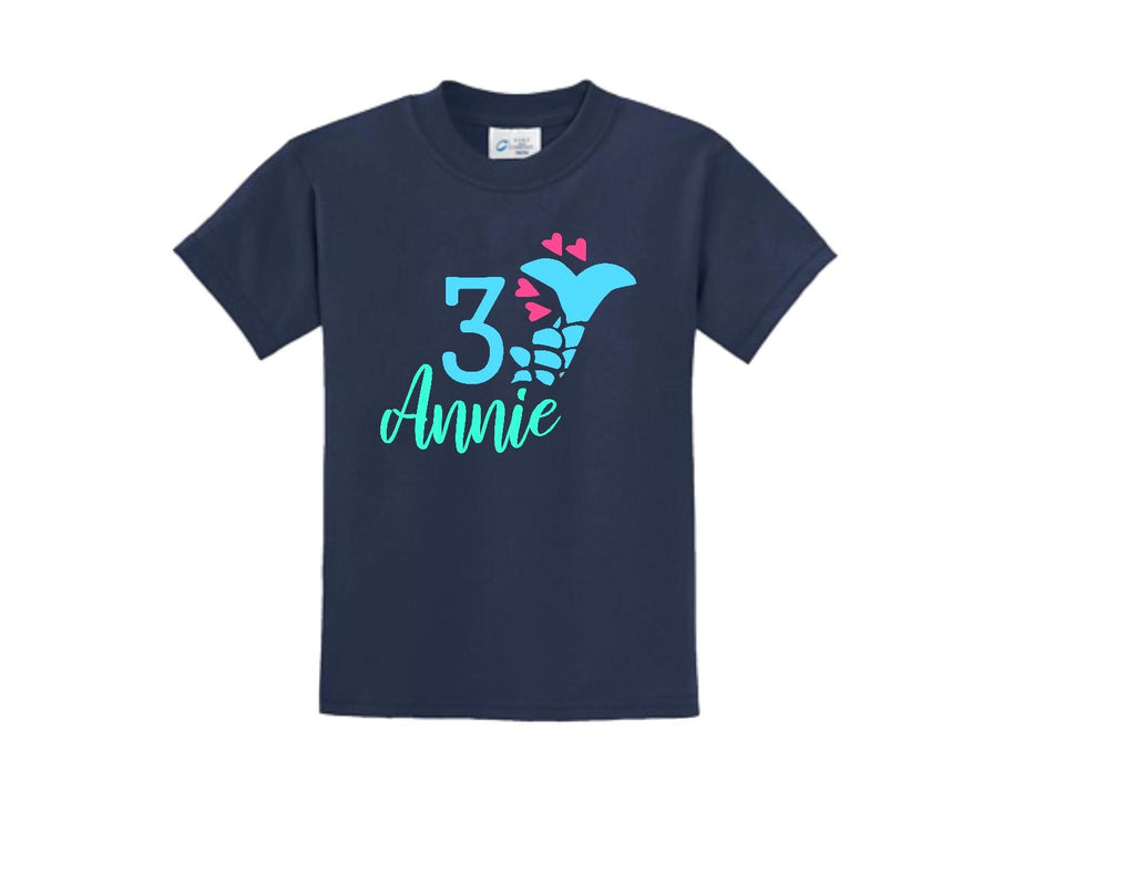 Mermaid Finn Tail Birthday Girl Shirt