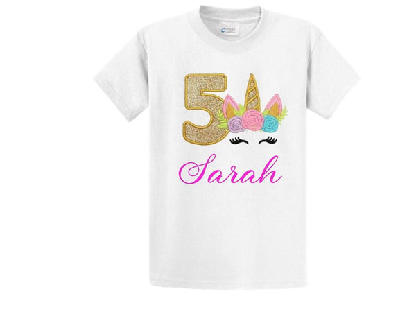 Unicorn Birthday T-Shirt for Girls
