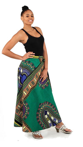 Multi african print maxie  skirt C-WS872