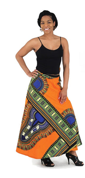 Multi african print maxie  skirt C-WS872