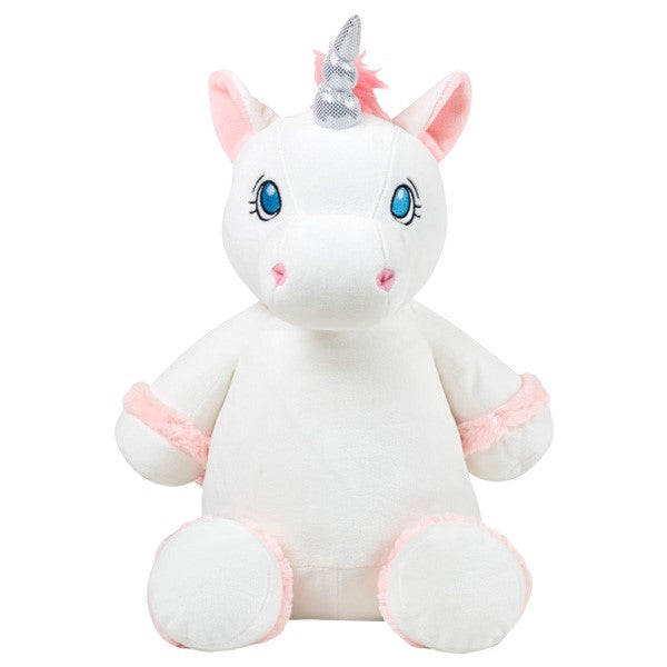 Pink white silver unicorn, can be monogram 